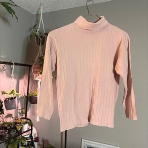 Innovation Sport Ribbed Turtleneck Top Long Sleeve Casual Pink L